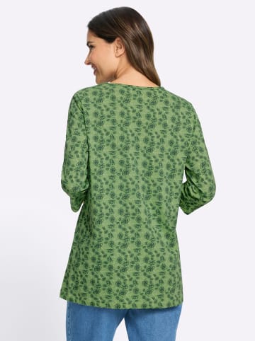 Sieh an! Longshirt in eucalyptus-moos-bedruckt