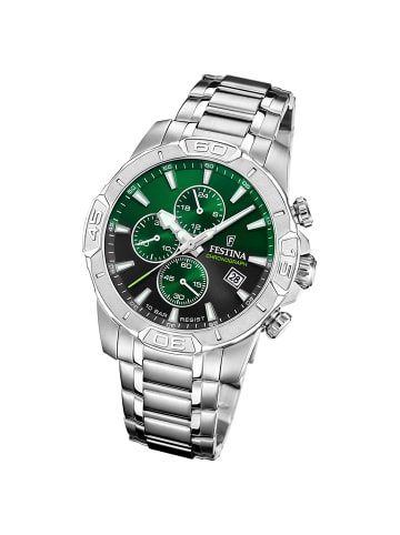 Festina Chronograph-Armbanduhr Festina Timeless Chronograph silber groß (ca. 45mm)