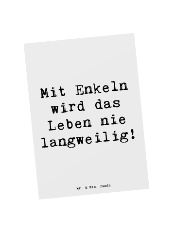 Mr. & Mrs. Panda Postkarte Enkelkinder Abenteuer mit Spruch in Weiß