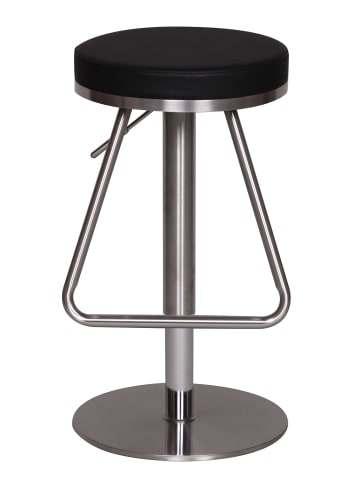 KADIMA DESIGN Barhocker Edelstahl | Höhenverstellbar, Rutschfest, bis 110kg in Schwarz