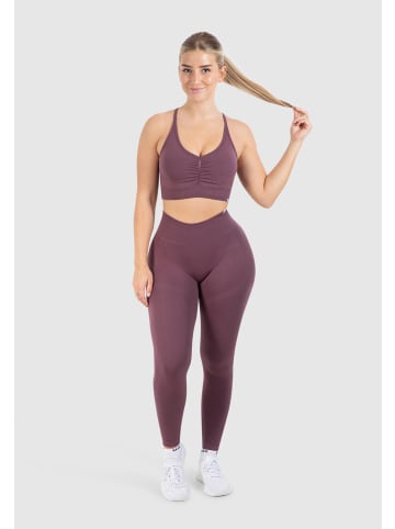 SMILODOX Sport BH Solid Scrunch in Dunkel Lila