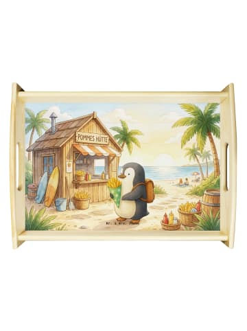 Mr. & Mrs. Panda Deko Tablett Pinguin Pommestüte Design ohne Spruch in Weiß