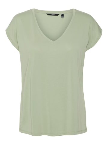 Vero Moda Basic Stretch T-Shirt V-Neck VMFILLI in Hellgrün