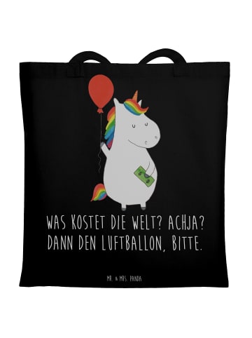 Mr. & Mrs. Panda Jutebeutel Einhorn Luftballon mit Spruch in Schwarz