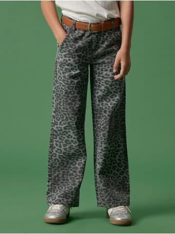 name it Wide Leg Leoprint Hose NKFROSE WIDE TWI PANTS in night owl