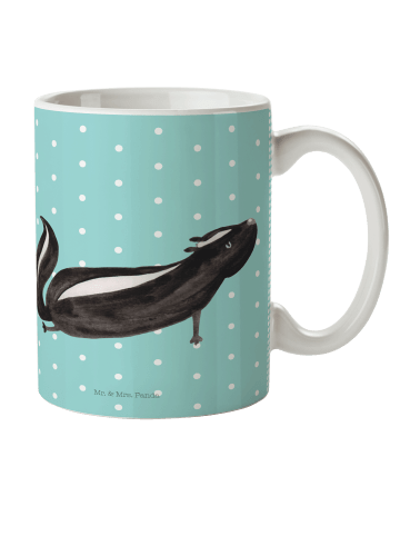 Mr. & Mrs. Panda Trinklernbecher Stinktier Yoga ohne Spruch in Türkis Pastell