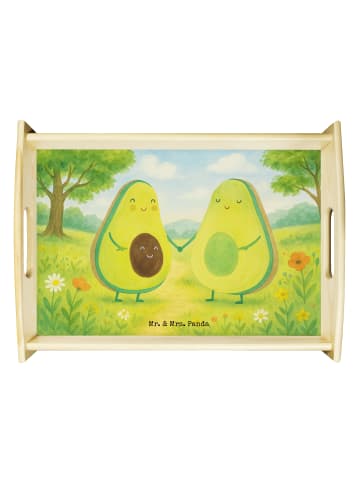 Mr. & Mrs. Panda Servier Tablett Avocado Pärchen Design ohne Spruch in Weiß