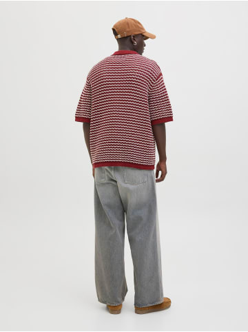 Jack & Jones Gestricktes Polo in Tibetan Red