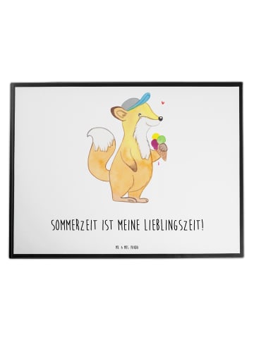 Mr. & Mrs. Panda Schreibtischunterlage Sommer Freude mit Spruch in Weiß