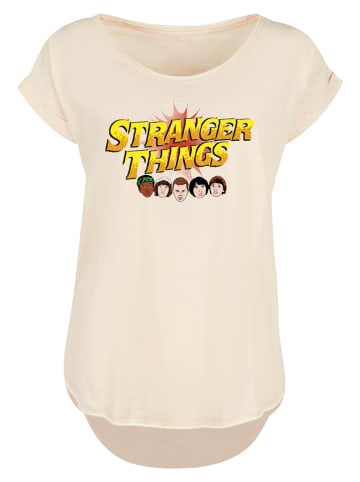 F4NT4STIC Long Cut T-Shirt Stranger Things Comic Heads Netflix TV Series in Whitesand