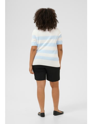 KAFFE curve Strickpullover KClizzy Regular fit in Chalk/Light Blue Wide Stripe