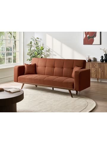 Beliani Schlafsofa HJULBY in Braun - (W) 220 x (H) 90 x (L) 82 cm
