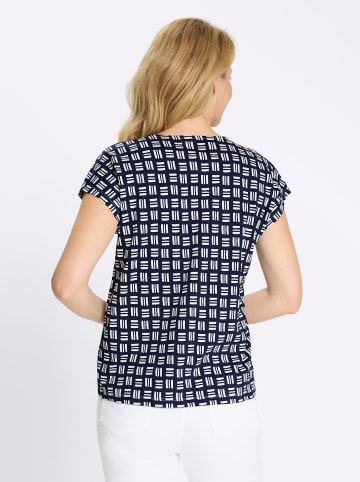 Sieh an! Kurzarmshirt in marine-ecru-bedruckt