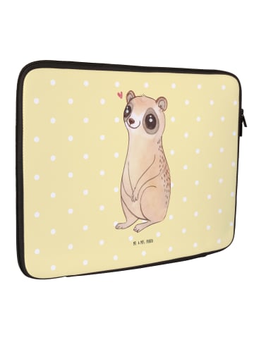 Mr. & Mrs. Panda Laptop Tasche Plumplori Glücklich ohne Spruch in Gelb Pastell