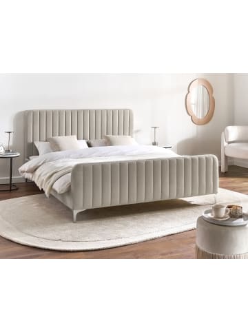 Beliani 2-tlg Doppelbett LUNAN in Grau