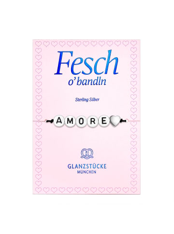 Glanzstücke München Armband Herz/AMORE aus Sterling Silber in silber