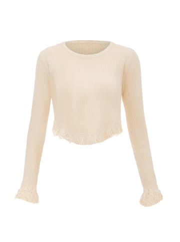 Swirly Damen Strickpullover in Beige