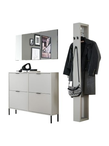 58 aufm Kessel GARDEROBE Erna 3-tlg. 163x32x187 Kreidegrau matt Lack