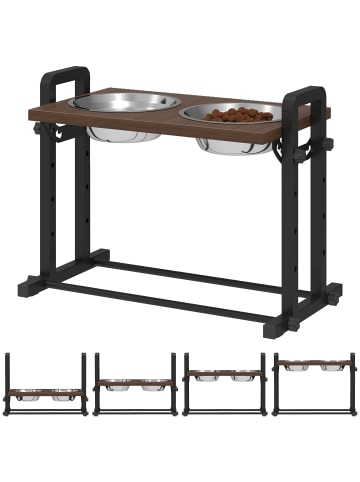 Pawhut Erhöhter Hundenapf Braun