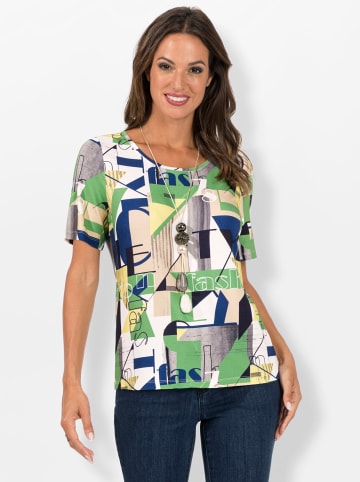 WITT WEIDEN Shirt in nachtblau-apfel-bedruckt