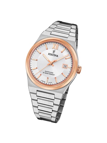 Festina Analog-Armbanduhr Festina Swiss Made silber groß (ca. 40mm)
