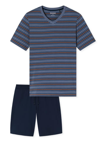 Schiesser Schlafanzug Casual Nightwear in Blaugrau