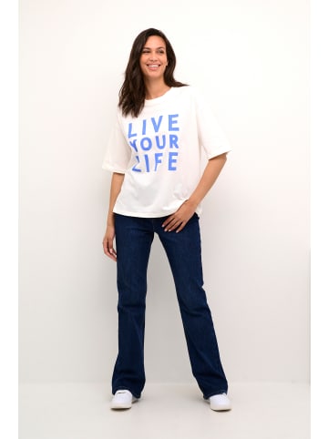 Kaffe T-shirt KAmeri in Chalk/regatta Statement