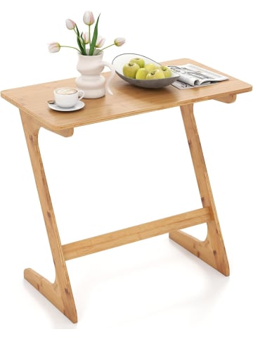 COSTWAY Beistelltisch in Hellbraun