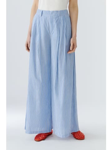 Oui Bundfaltenhose in lt blue white