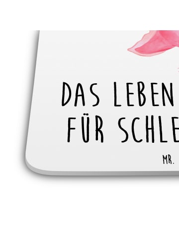 Mr. & Mrs. Panda Glasuntersetzer Axolotl Glücklich mit Spruch in Weiß