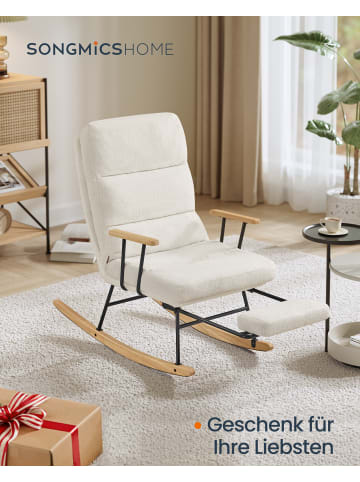 SONGMICS HOME Schaukelsessel Teou in Weiß - (B)67 x (H)100 x (T)97 cm