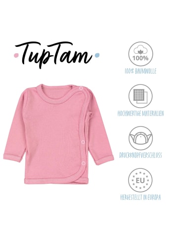 TupTam Unisex Baby Wickelshirt Langarm 5er Pack in rosa/weiß