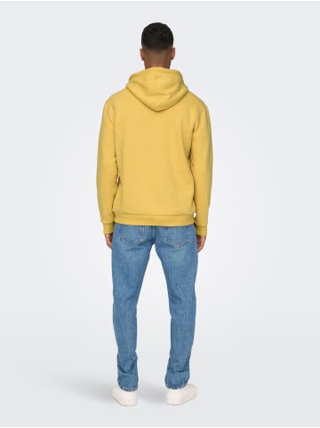 Only&Sons Weicher Kapuzen Pullover Basic Hoodie ONSCERES in Gelb