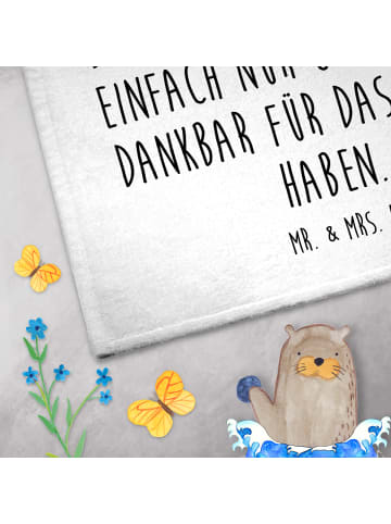 Mr. & Mrs. Panda Handtuch Wellensittich Liebe mit Spruch in Weiß