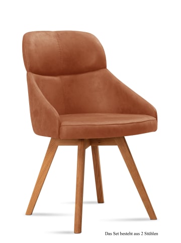 58 aufm Kessel ESSZIMMERSTUHL (2er-Set) Donna 52x82x63 Eiche geölt/Cognac