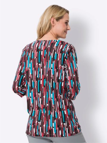 Sieh an! Longshirt in burgund-türkis-bedruckt