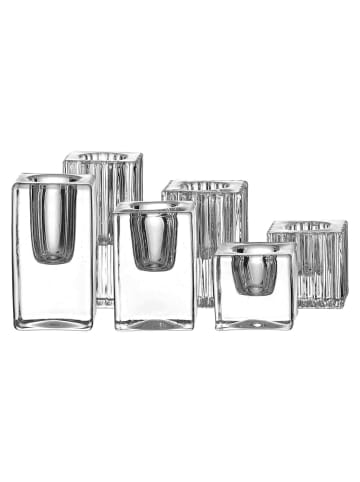 Ritzenhoff & Breker 6er Set Kerzenhalter Candela 4 / 6 / 8 cm in transparent
