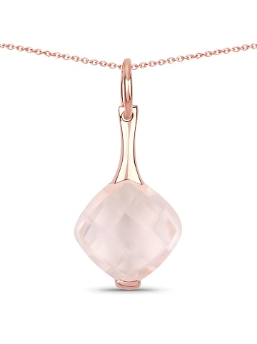 Rafaela Donata Kette mit Anhänger Sterling Silber rosévergoldet Rosenquarz in roségold