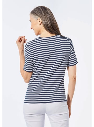 GOLDNER Shirt in maritimem Look in marine / gemustert