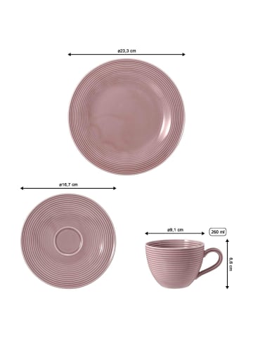 Seltmann Weiden 18er Set Kaffeeservice Beat Color Glaze in Altrosa