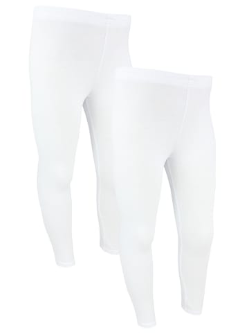 TupTam Mädchen Lange Leggings 2er Pack in weiß