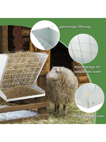 COSTWAY Heuraufe Wandraufe 109L in Silber