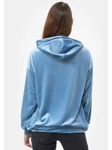 enflame Langer Kapuzen Pullover Oversized Hoodie Kleid Velours Sweatshirt in Hellblau