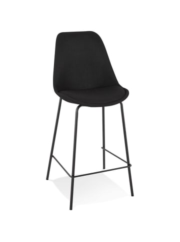 KADIMA DESIGN Barhocker 65cm Sitzhöhe | Rückenlehne | Stoffsitz & Metallgestell in Schwarz