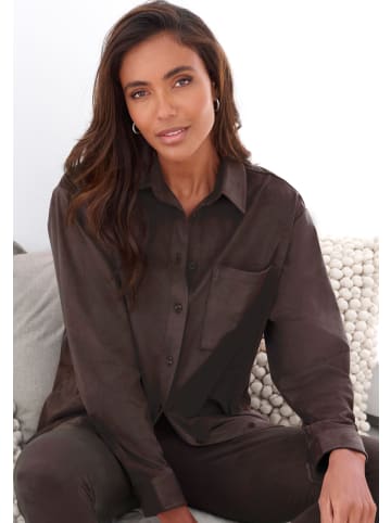 LASCANA Langarmhemd in dunkelbraun