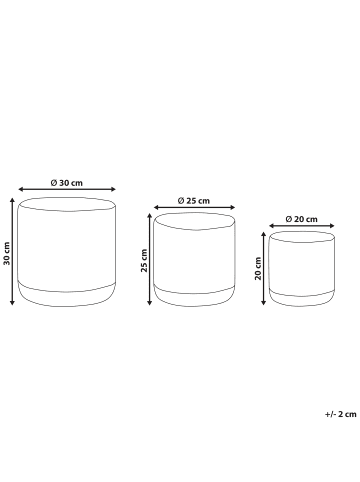 Beliani 3er-Set Korb BASIMA in Beige/Grau