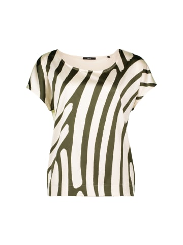 Zero  Satinshirt mit Print in Patch KhakiCream