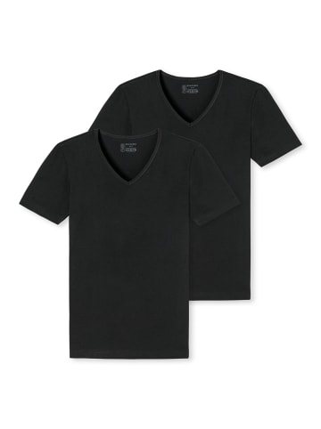 Schiesser T-Shirt 2er Pack in Schwarz