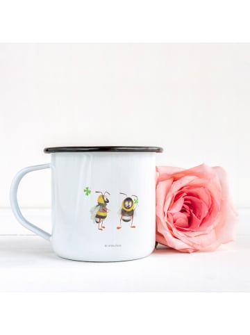 Mr. & Mrs. Panda Tasse Hummeln Kleeblatt ohne Spruch in Weiß