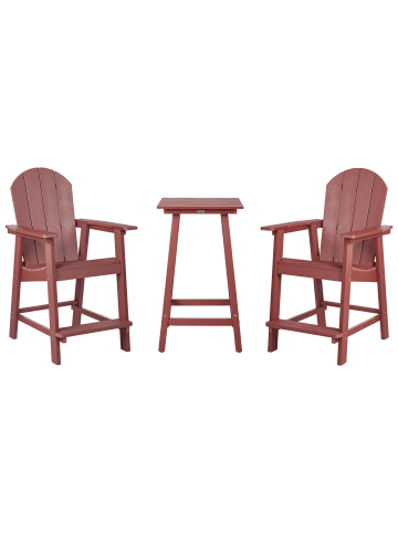 Beliani 3-tlg Bistro Set ADIRONDACK in Rot